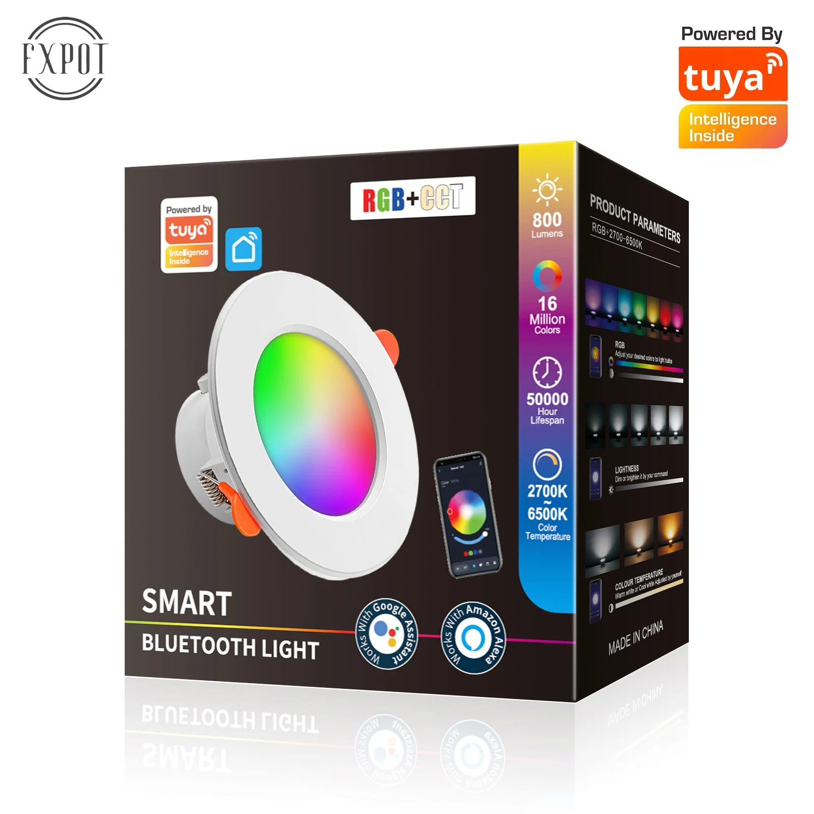 Modern LED Ceiling Lights RGB Colour Changing Downlight Panel Recessed Spotlights White Shade for Room Decoration App Control