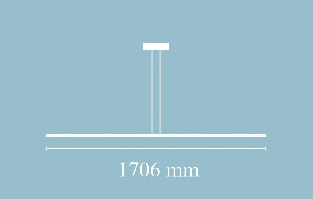 Indoor Modern Minimalist One-Line Pendant Light Restaurant Linear Ceiling Hanging Lamps