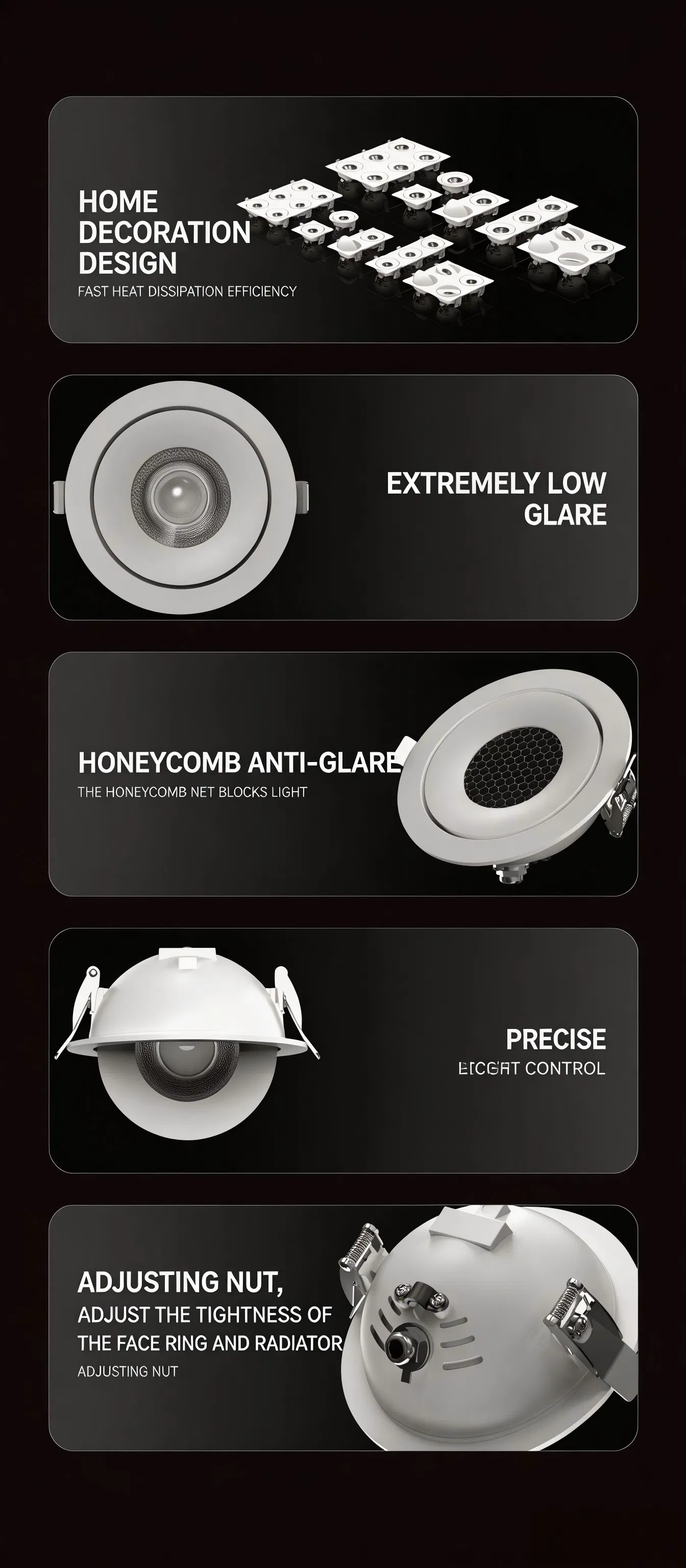 Elegant COB Spotlight Ultra-Thin Aluminum Recessed Lighting for Homes
