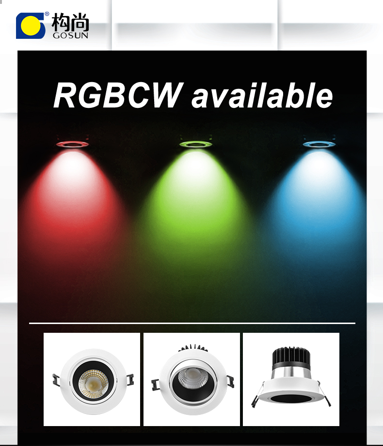 TUYA Recessed 10W-42W Dimmable RGBW TUYA ZigBee Control LED Downlight