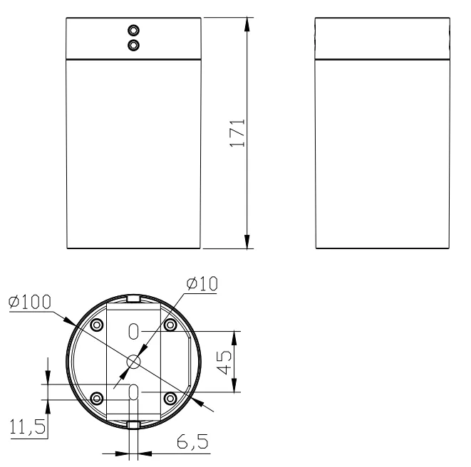 Dimensional Drawing for Ceiling Light