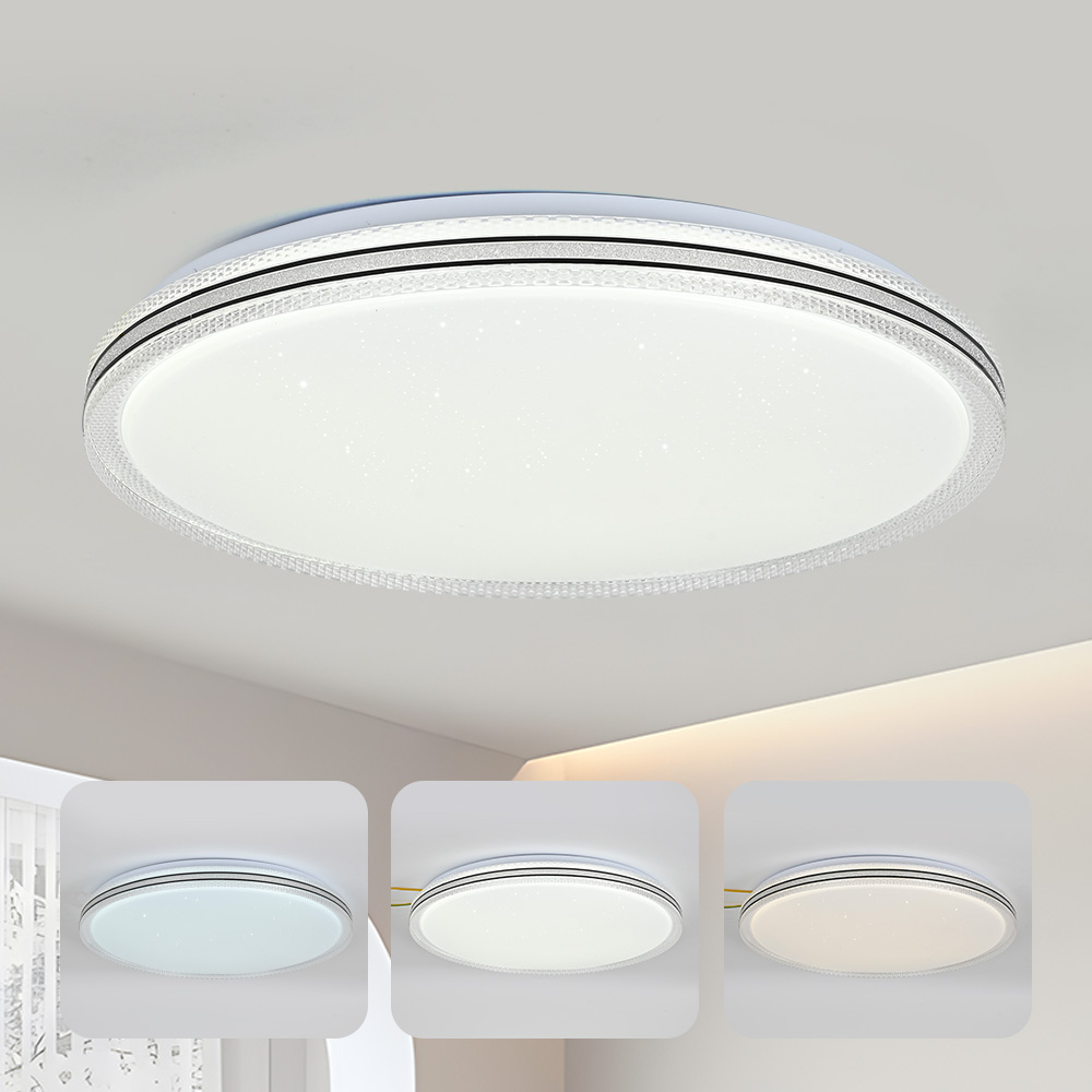 Fashion Led Ceiling Light 50cm Indoor Home Decoration Lamp Three Color Dimming 120w 220v Iron Anti Blue Panel Ceiling Lighting