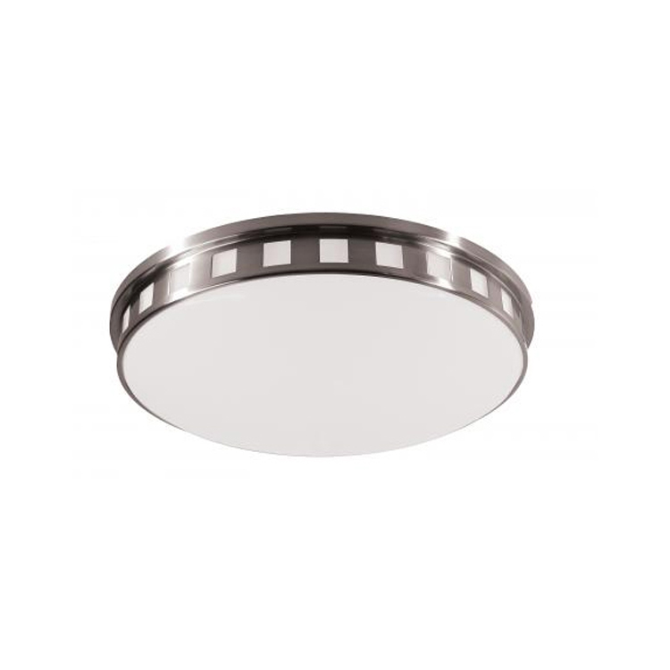 Simple Living Room Dining Room Bedroom Brushed Nickel Semi Flush Mount Light Ceiling Lamp