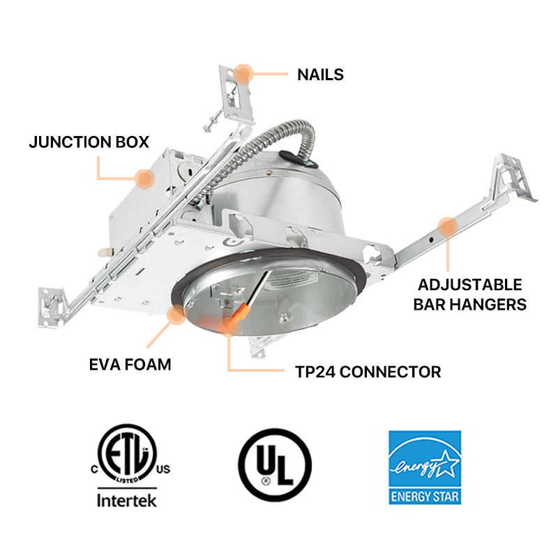 4Inch Indoor Decoration Round LED Fire Rated Downlight Housing Combination Recessed Mounted Fireproof Downlight for Commercial