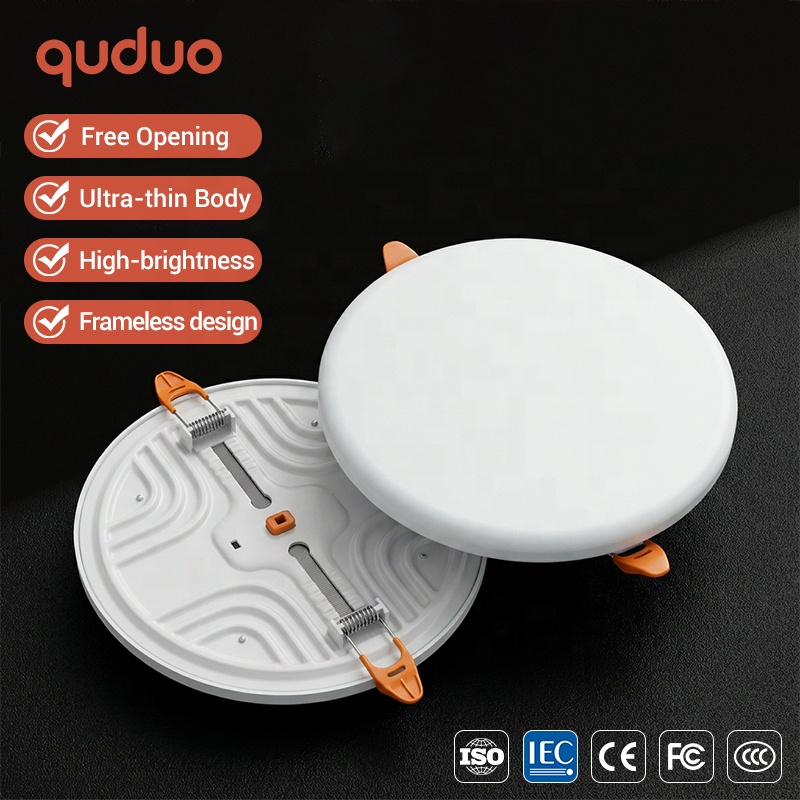 Anti Glare Design Mall Market Home Commercial Lighting Ultra Thin Round Frameless 9W 15W 24W 36W Ceiling Recessed LED Downlight