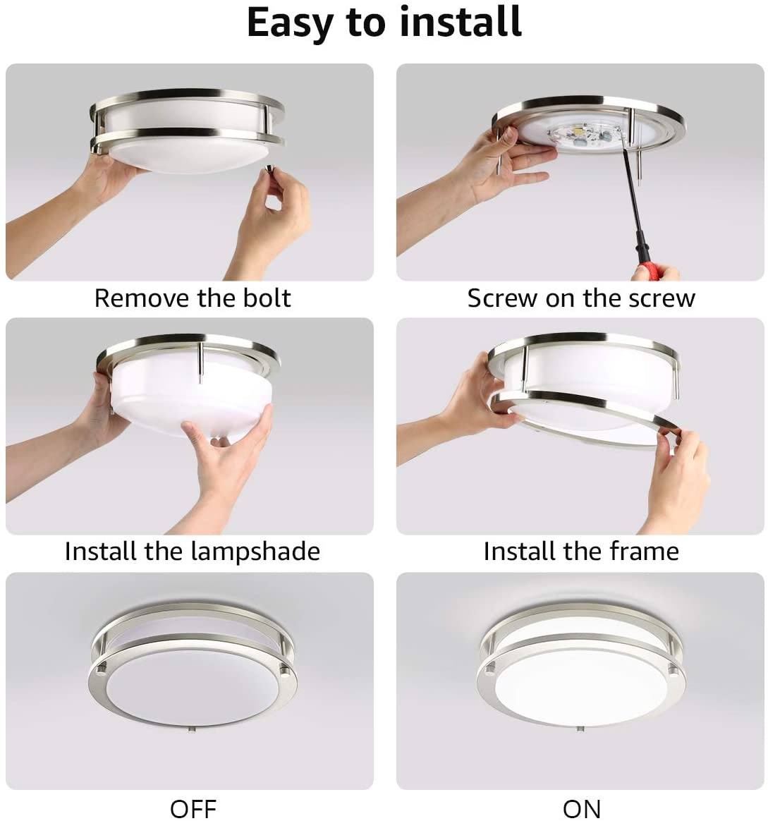 Double Ring LED Ceiling Lamp Round Ultra Thin Flush Mount Acrylic Round Shape Ceiling Light ETL