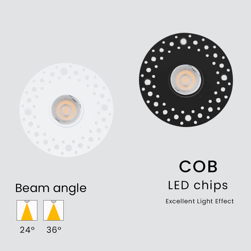 1-Inch Micro Pinhole 9W COB Anti-Glare LED Downlight Trimless Recessed Small Hole Ceiling Light For High-end Cabinet Hotel