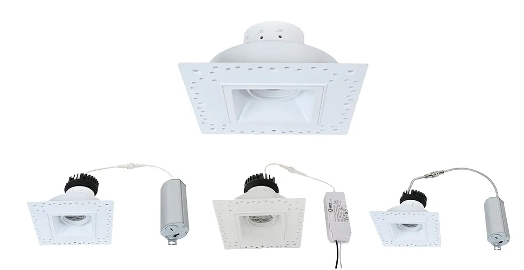 Factory Price Innovative Beam Angle Adjustable Gimbal Square Trimless LED Downlight Recessed Embedded Flangelss Down Light Ceiling Downlight