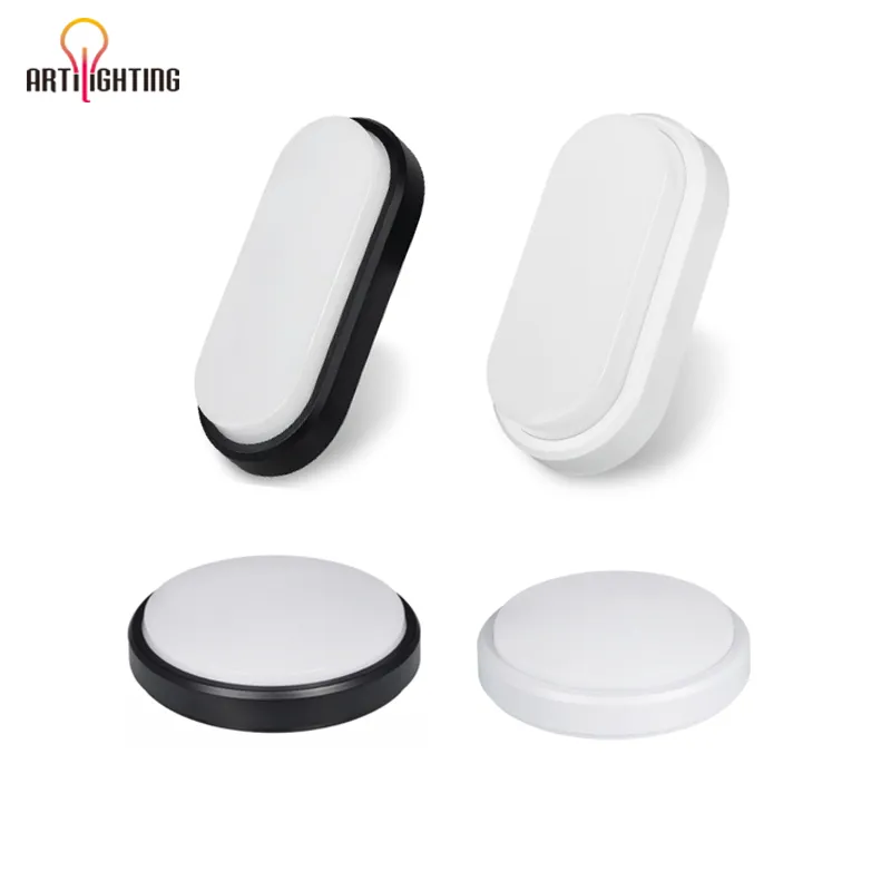 Surface Mounted Tri-Proof Wall Lamp 12W 15W Round and Oval Panel LED Ceiling Light