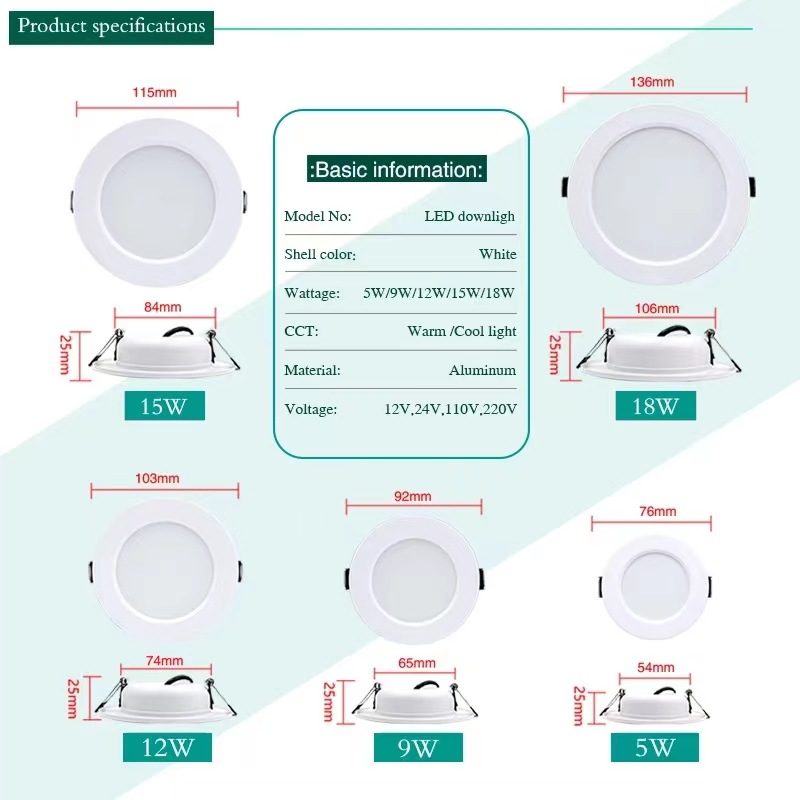 RGB LED Round Recessed Downlight Display 4