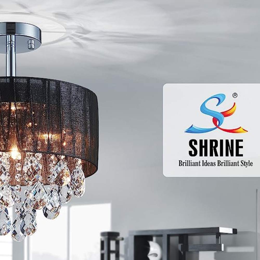 Shrine 3-Lights Crystal Ceiling Light Banner
