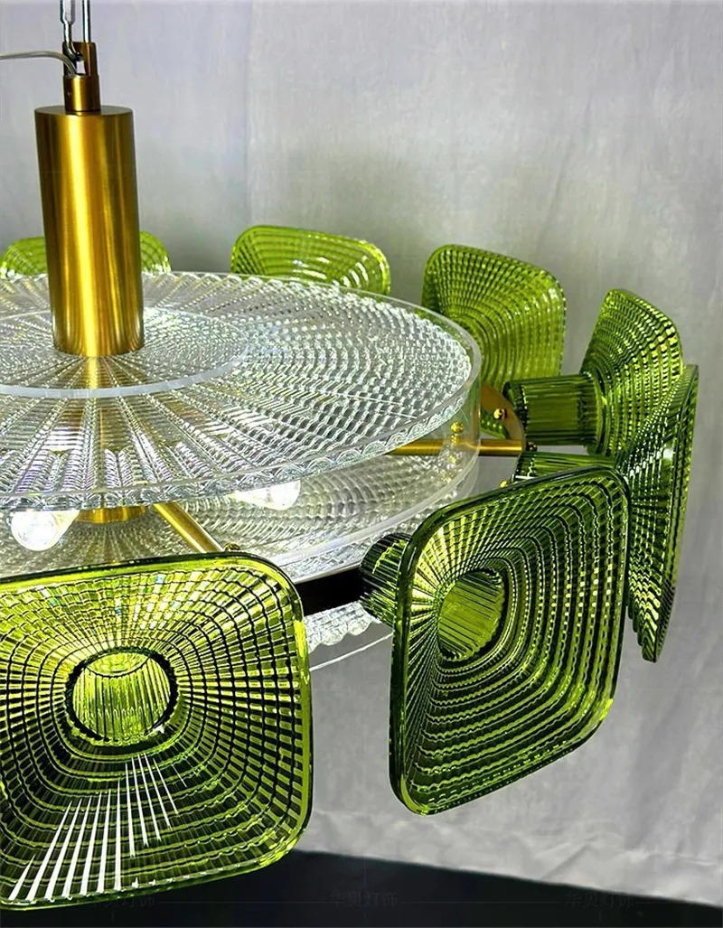 Murano Glass Chandelier Pendant Lamp Modern Decorative Lighting 3000K CCT Industrial French Minimalist Ceiling Hanging Lamp
