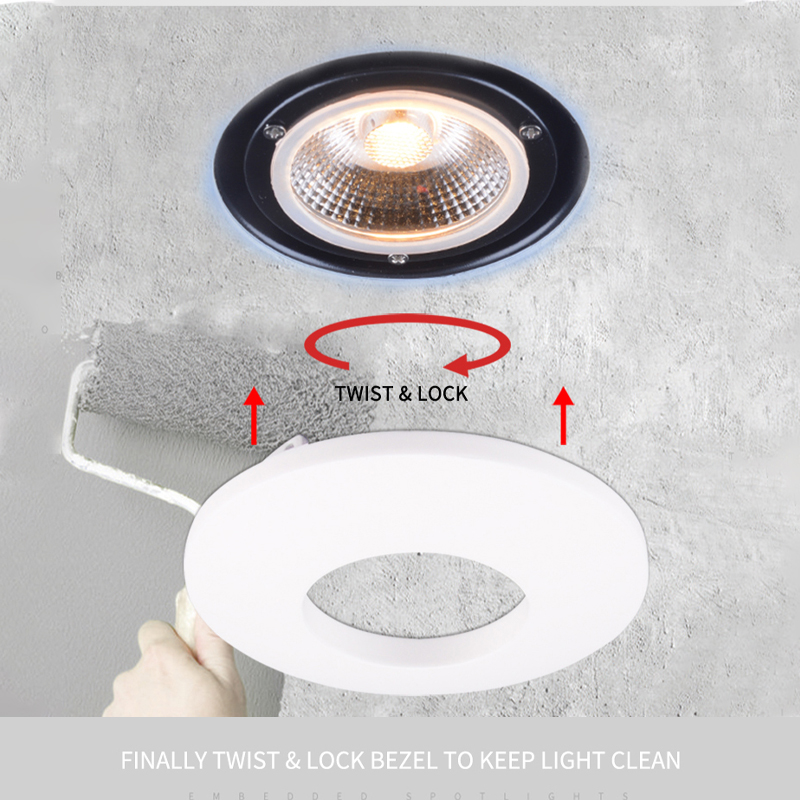 TOSEO Customized IP65 Anti Glare Fire-rated 11W COB WIFI Dimming Hotel Recessed Die Cast Downlight