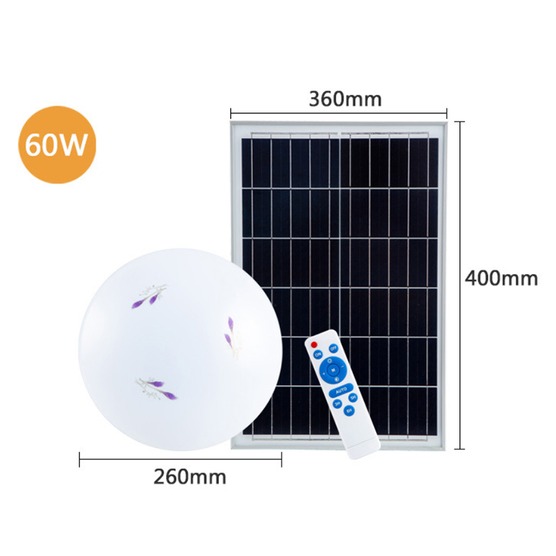 Solar Powered Ceiling Lamp 60W LED Motion Sensor Pendant Lights