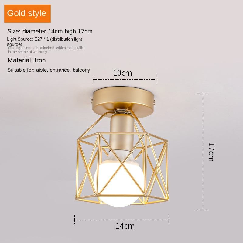 Nordic Wrought Iron Ceiling Lights Modern Minimalist Foyer Lights Balcony Lamps