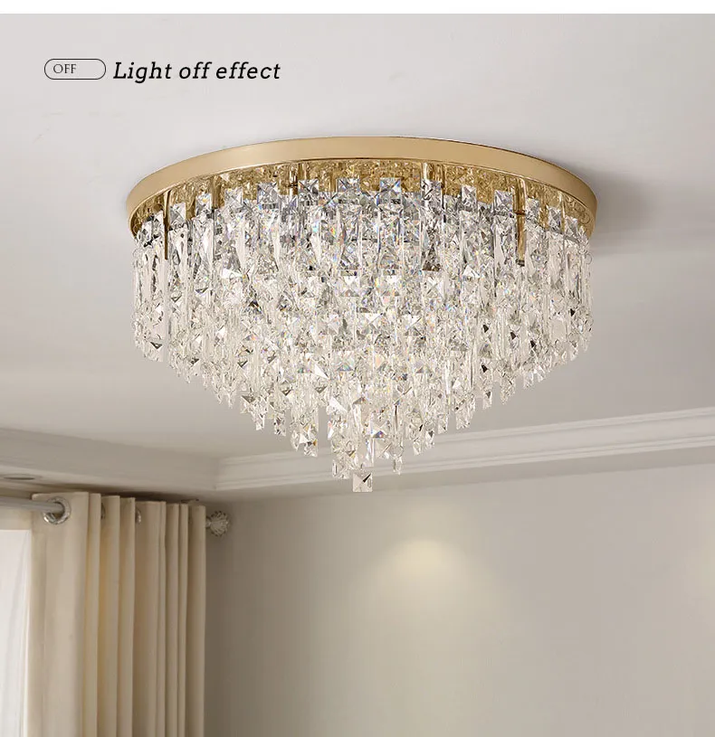 Modern Minimalist Crystal Lamp LED Bedroom Luxury Crystal Ceiling Lamp Detail 7