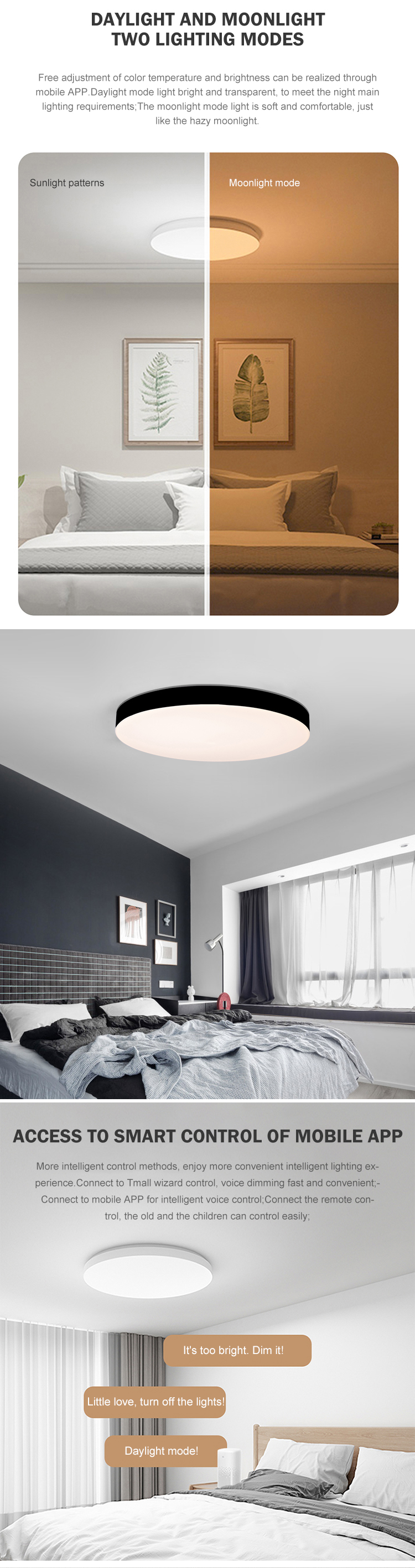 Customized Living Room Bedroom Dimmable Lighting Detail 3