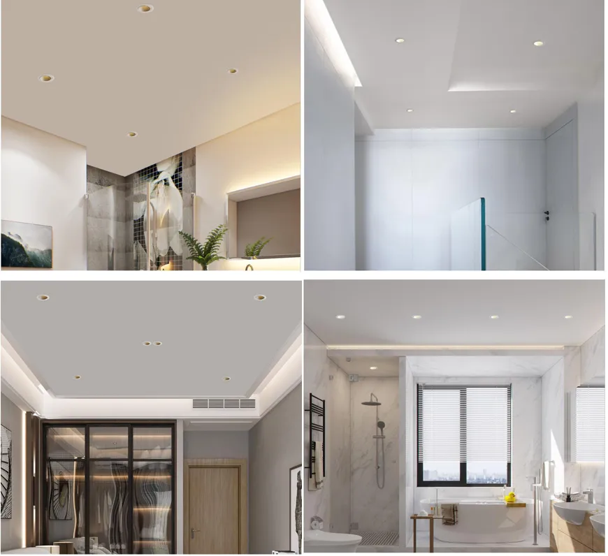 Round Recessed LED Spotlight IP65 Waterproof COB LED Downlight for Bathroom