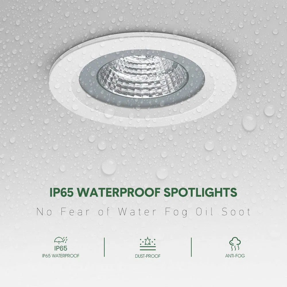 Waterproof LED Downlights 5W 7W 9W 12W 15W Round Anti-Fog Spot Lights Toilet Sauna Bathroom IP65 COB Recessed LED Downlight