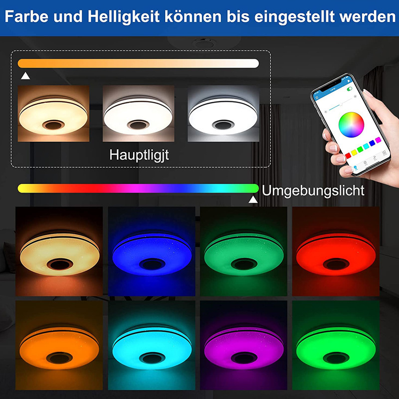 For Music LED Ceiling Lamp for Bedroom APP Control Multi-Color Smart Home Lights Direct From Factory New Model