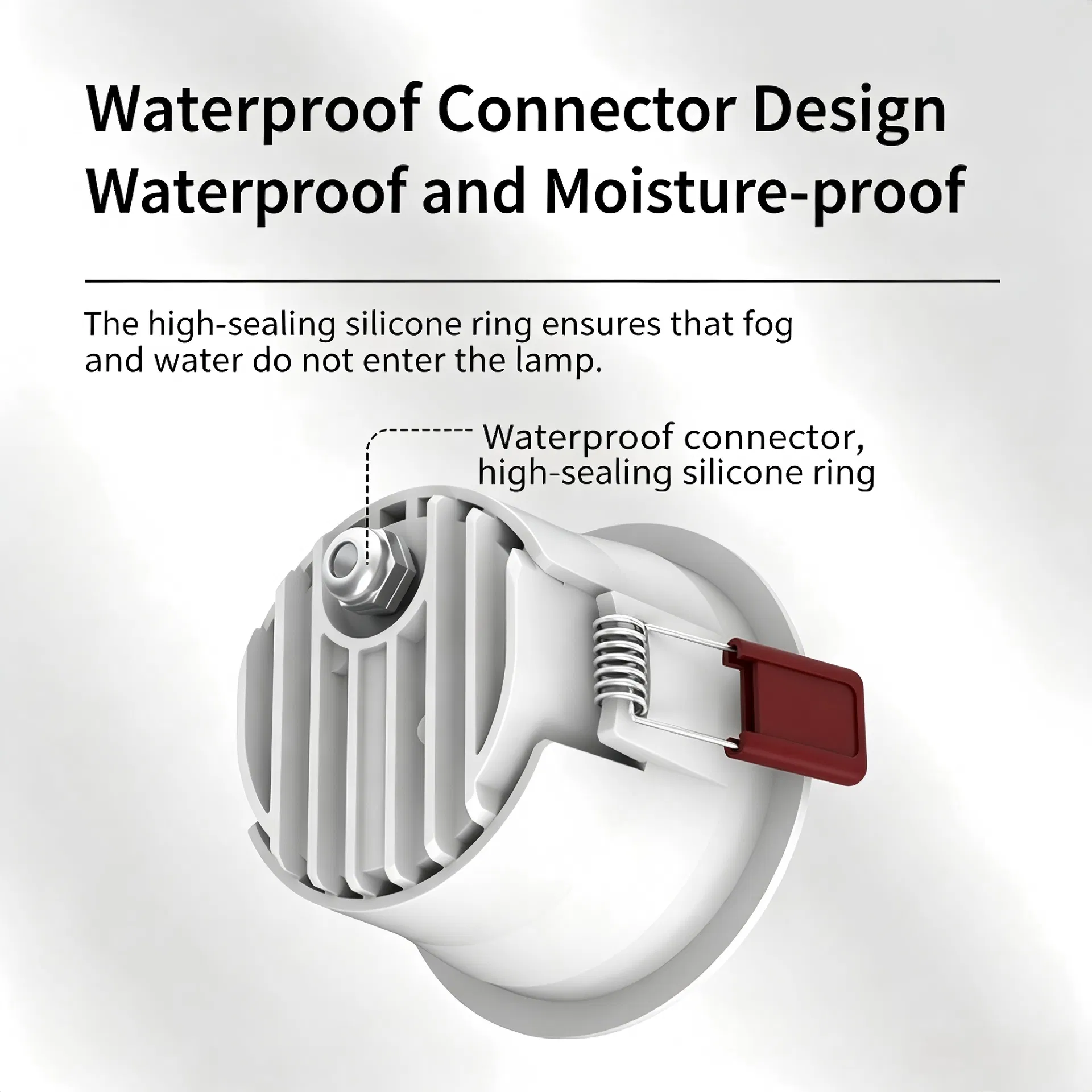Household Commercial IP65 Waterproof LED Downlight, Dustproof Anti Glare Embedded Ceiling Lamp for Bathroom Kitchen Patio Balcony