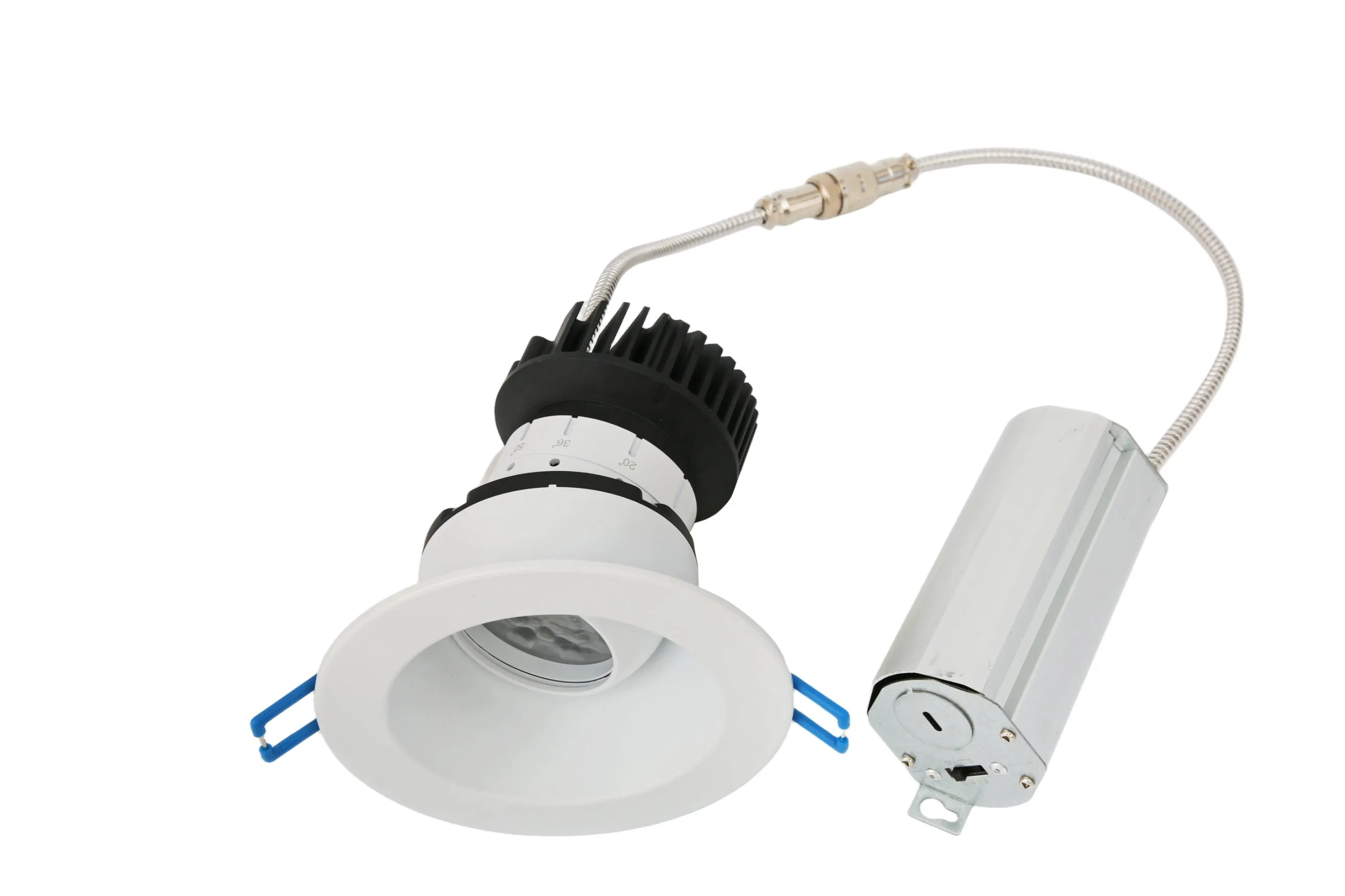 2025 LED COB Directional 4inch Round Gimbal Down Lights Recessed Ceiling Can Lights Factory Price Low Glare Dimmable Smart Rgbcw IP54 Ledil Lens Interchangeable