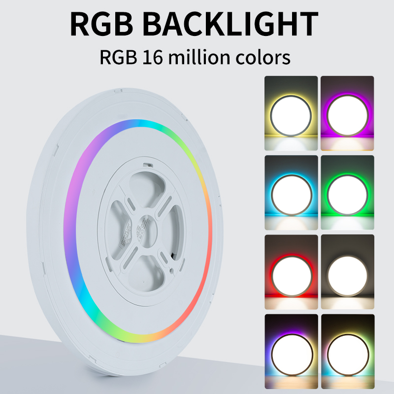 Smart RGB LED Ceiling Light with Remote WiFi Flush Mount Ceiling Light Works with Alexa Google Home DIY Colors for Living Room