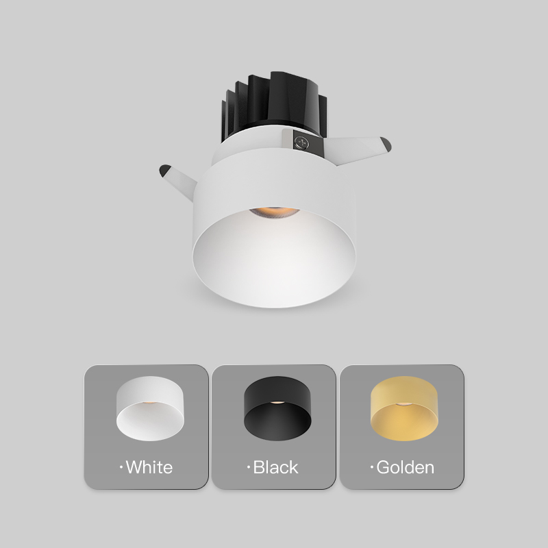 XRZLux 10W Dimmable LED Downlight Semi-Flush Surface Recessed Trimless COB Aluminum Ceiling Spot Light Modern Anti-Glare Design