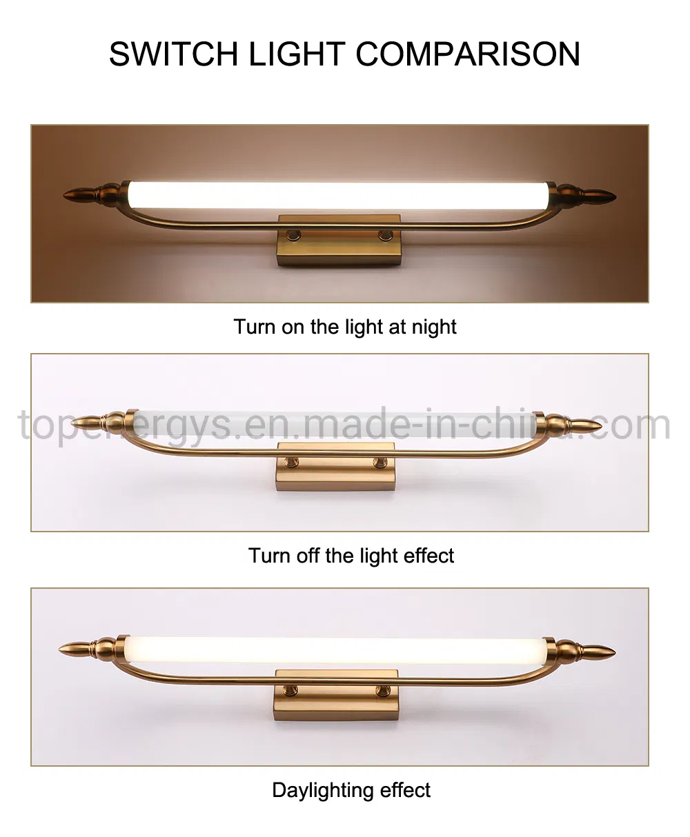 LED Mirror Light 9W AC90-260V 55cm Wall Mounted Industrial Wall Lamp Bathroom Light IP65 Waterproof Acrylic Metal