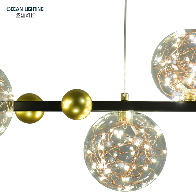 Ocean Lighting Minimalist Simple Modern Black Metal LED Ceiling Lamp Living Room