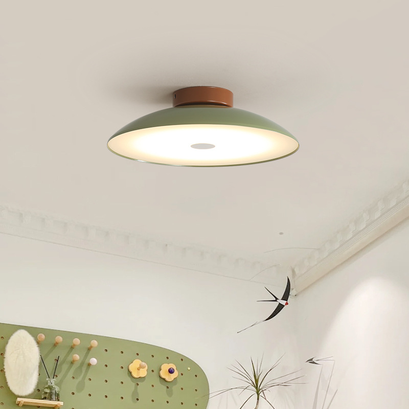 Modern Nordic Cream LED Semi-Flush Mount Ceiling Light Fixture for Aisle Hallway Bedroom