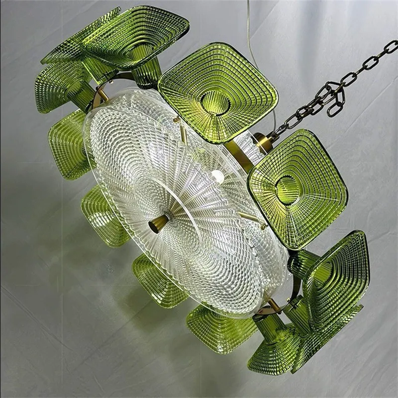 Murano Glass Chandelier Pendant Lamp Modern Decorative Lighting 3000K CCT Industrial French Minimalist Ceiling Hanging Lamp