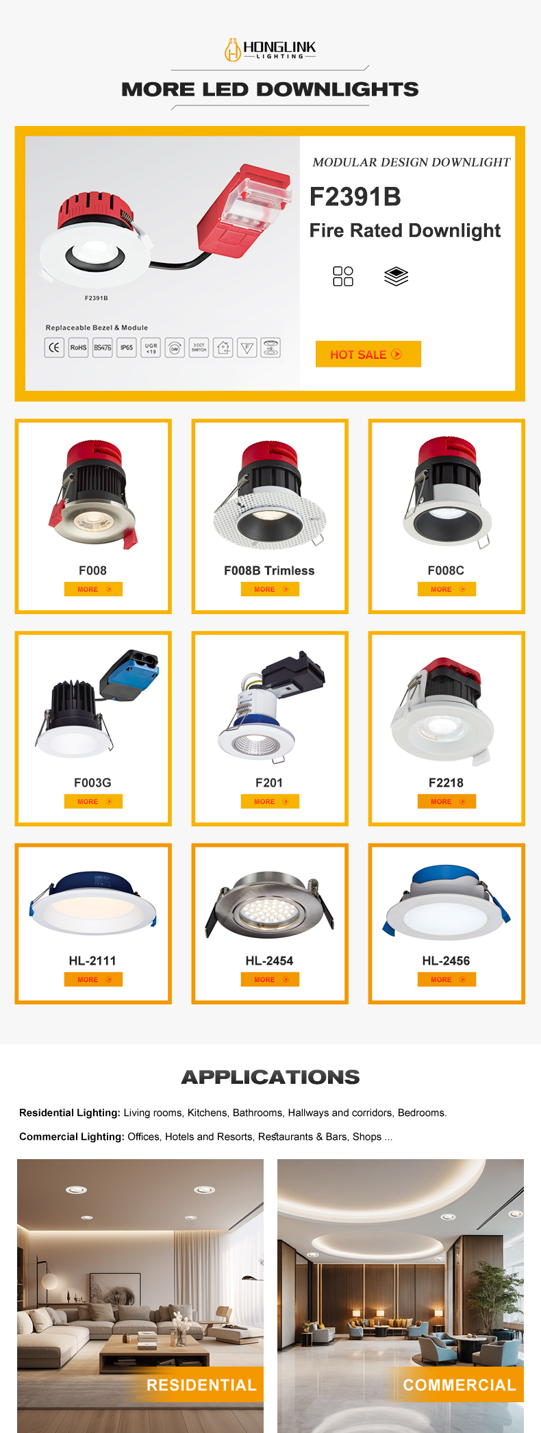 UK Standard Tiltable GU10 Fire Rated Downlight Recessed Fireproof Downlight