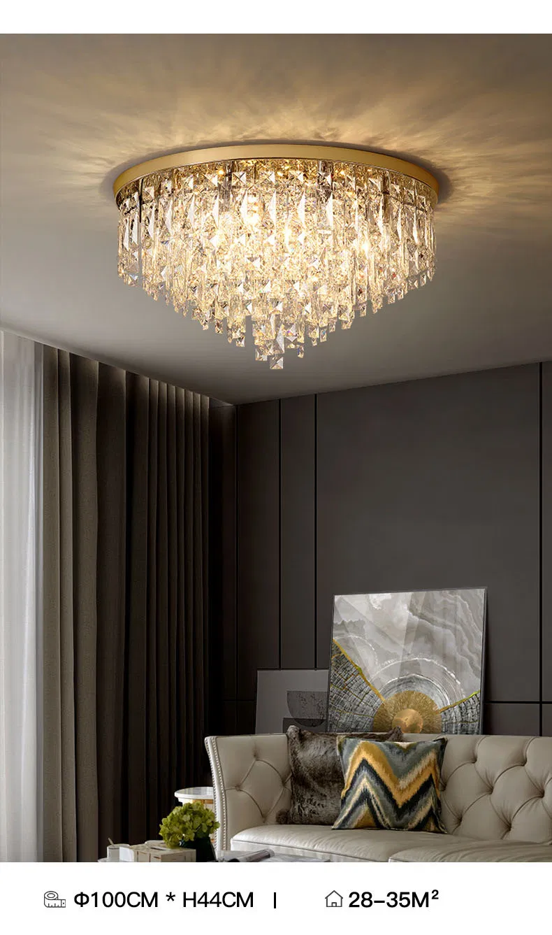 Modern Minimalist Crystal Lamp LED Bedroom Luxury Crystal Ceiling Lamp Detail 3