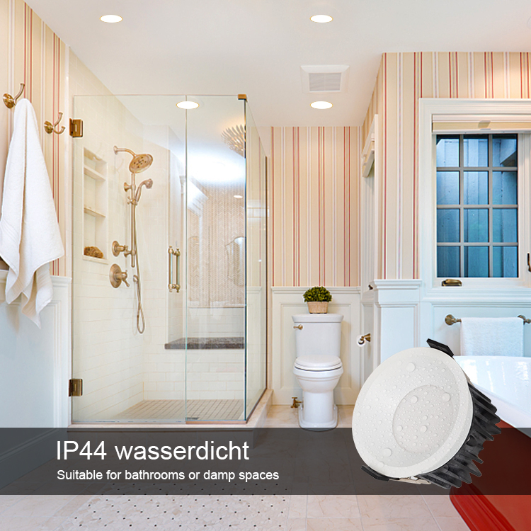 Waterproof IP65 COB Recessed LED Ceiling Downlight for Bathroom Kitchen
