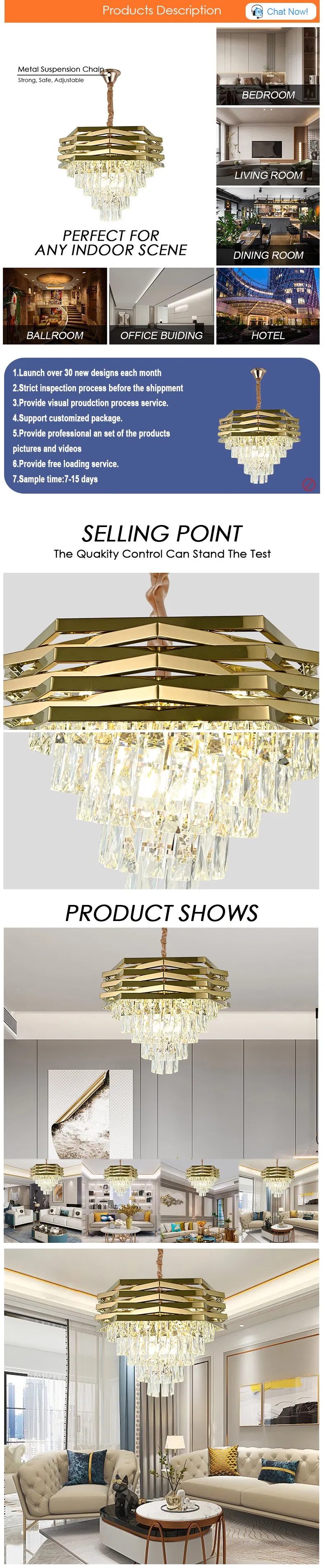 Crystal Chandelier Modern Minimalist Home Living Room Ceiling Decoration Luste Pendant Lamp