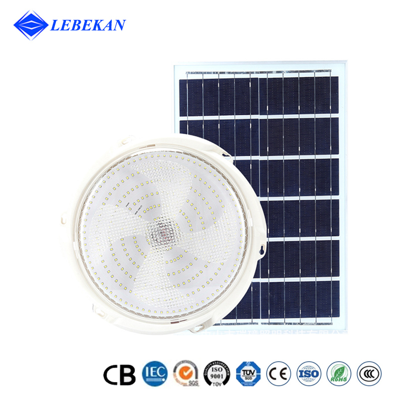 60W Solar Ceiling Light with PIR Motion Sensor, Dusk to Dawn Auto on/off, for Outdoor Indoor Porch Garage Garden