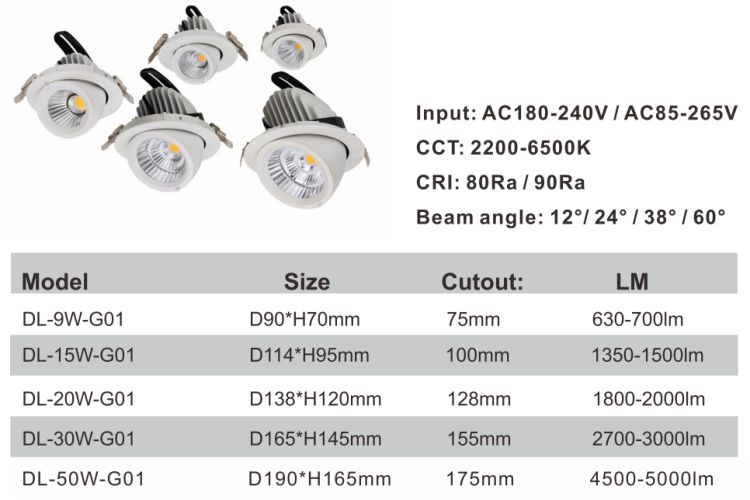 Fire-Rated LED Ceiling Light 20W 3500K Recessed Downlight 60mins Fire Protection for EU Market