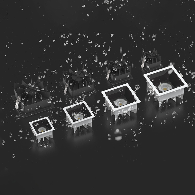 IP65 Waterproof Recessed Square LED Downlight in White Black Color for Bathroom