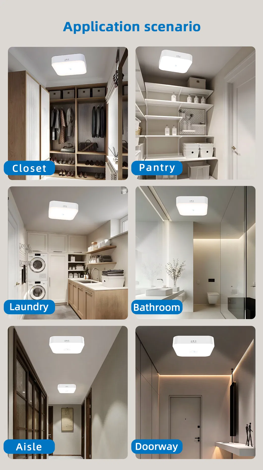 Motion Sensor Rechargeable LED Ceiling Light for Stair Details