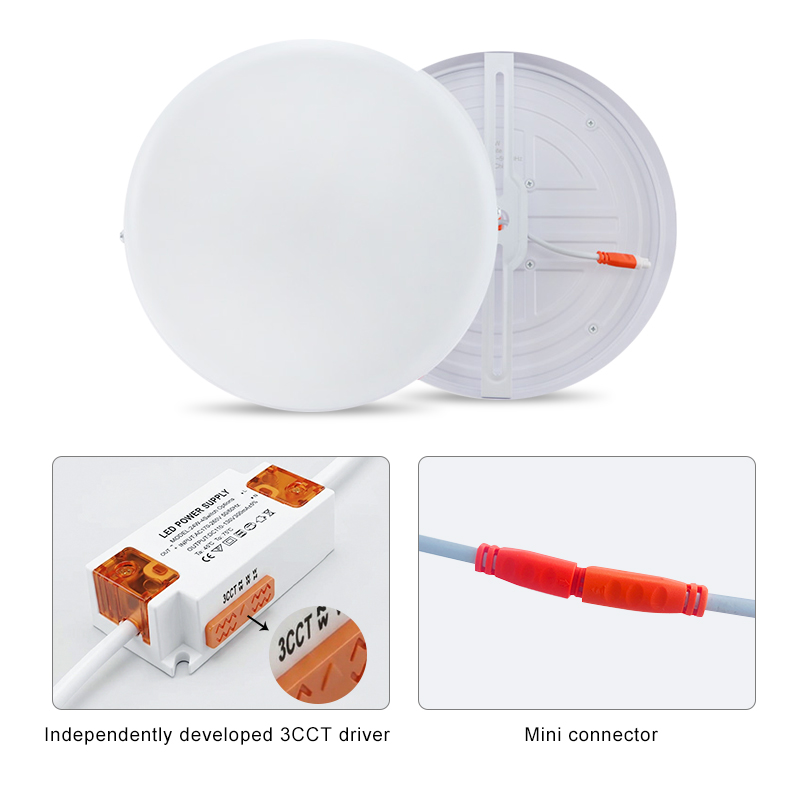 OEM Customized SMD Light Source 18W 24W 36W 48W Iron PP Dimmable Ultra Thin Surface Led Ceiling Light Panel Light