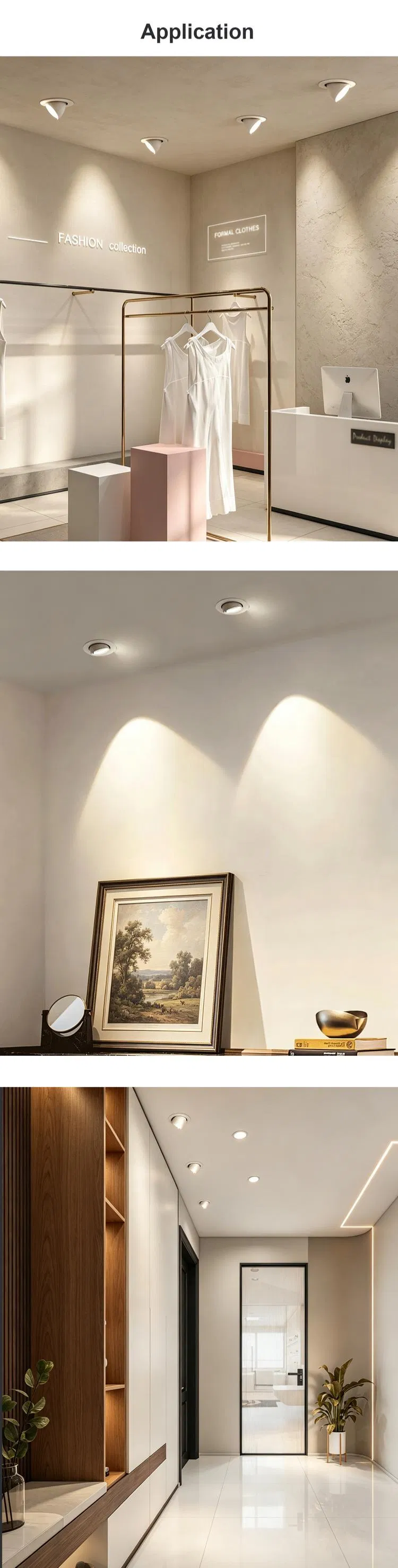 LED Gimbal Downlights Ceiling Recessed Adjustable Angle Anti-Glare Spotlights