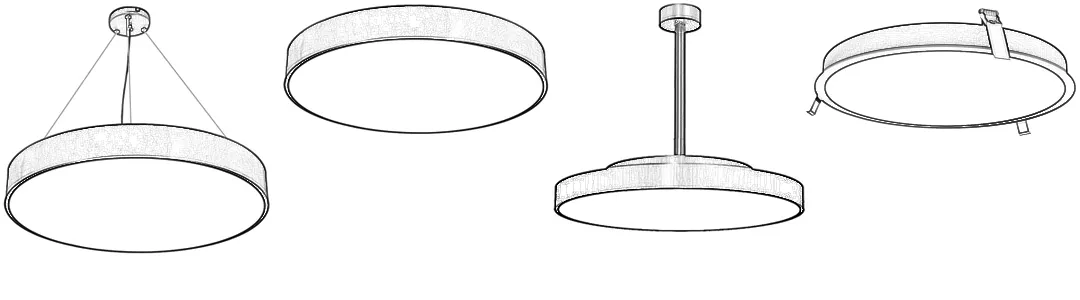 IP65 Waterproof Suspended Recessed Mounted LED Round Ceiling Light for Bathroom Balcony