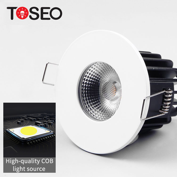 TOSEO Customized IP65 Anti Glare Fire-rated 11W COB WIFI Dimming Hotel Recessed Die Cast Downlight
