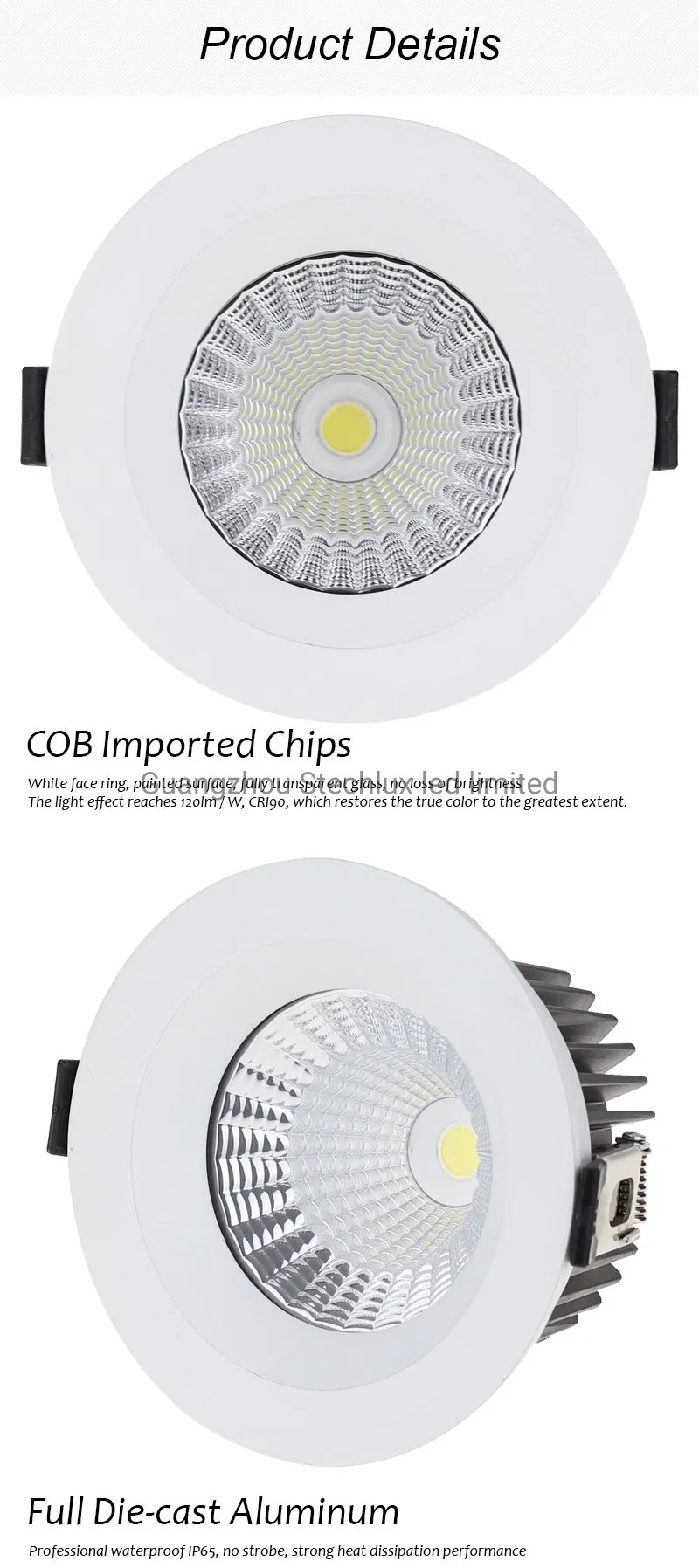 Anti-Glare Recessed Modern Light Detail Presentation