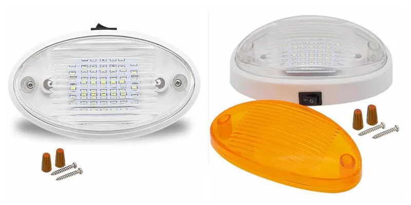 12V RV Trailer Camper Caravan Van Porch LED Exterior Outdoor Light on/off Switch Replacement Ceiling Wall Light
