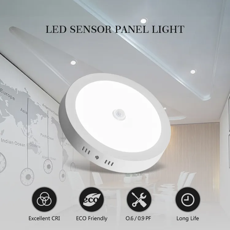 PIR Motion Sensor LED Ceiling Light Recessed Panel Downlight Detail 1