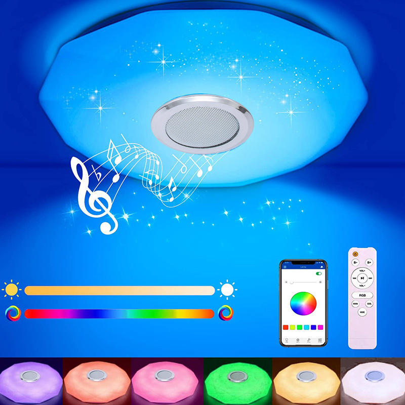 For Music LED Ceiling Lamp for Bedroom APP Control Multi-Color Smart Home Lights Direct From Factory New Model