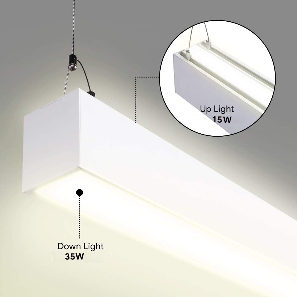 Dimmable Led Linear Pendant Strip Light Linkable Suspension Architectural Lighting Decorate Fixture Office Hanging Ceiling Light