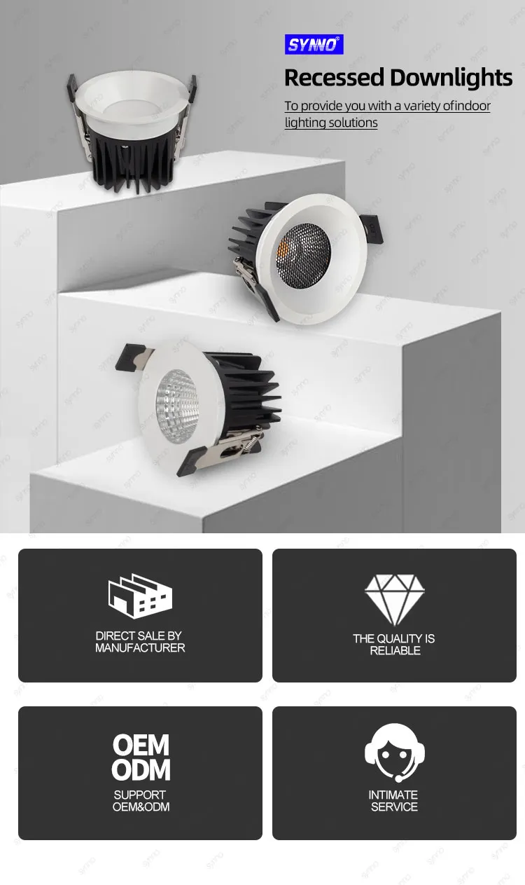 Waterproof IP65 COB Recessed LED Ceiling Downlight for Bathroom Kitchen